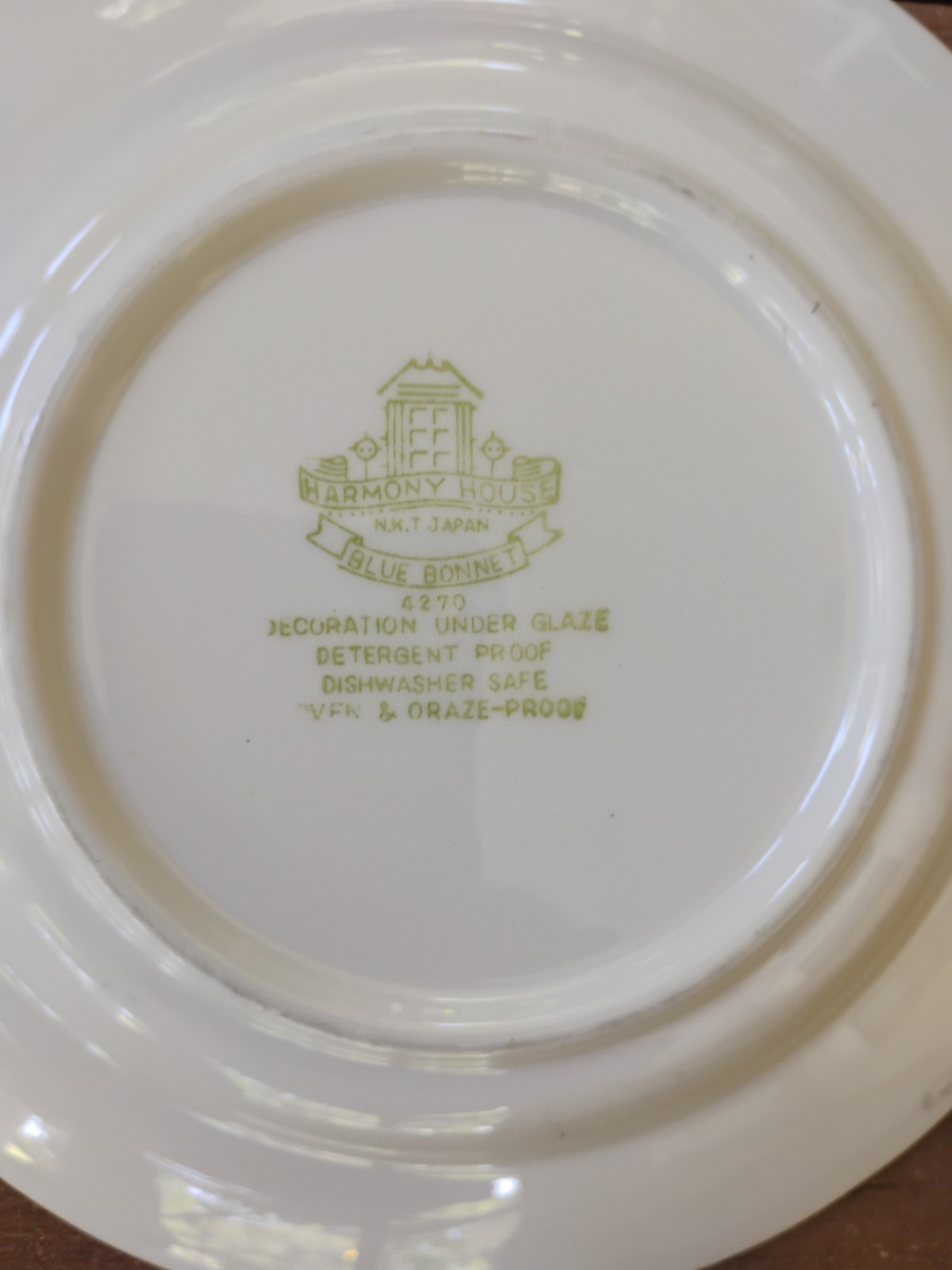 DINNERWARE-HARMONY HOUSE/Blue Bonnet-JAPAN- Serving Plate 7″ Set of 3