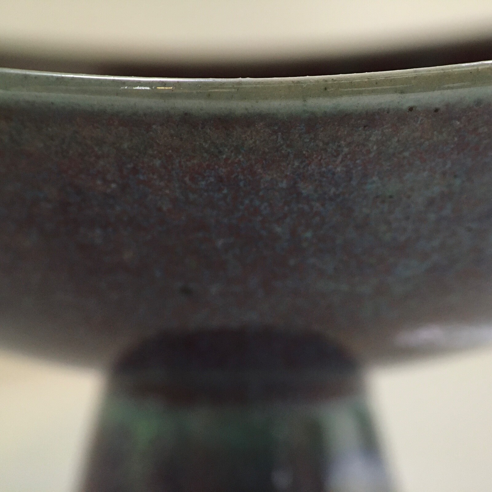 Sven Hofverberg Landskron Sweden Pedestal Shallow Bowl Exhibited Studio Ceramic