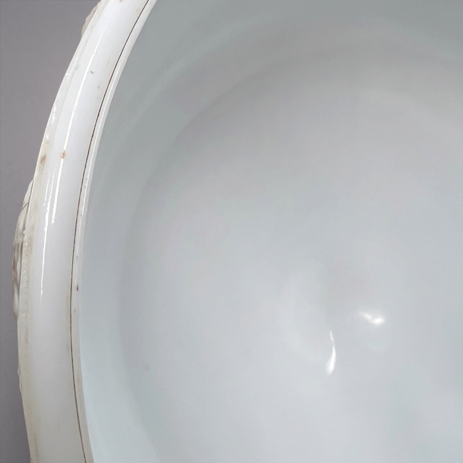 Vintage FTD White Milk Glass Pedestal Bowl with Embossed Oak Leaf (314)