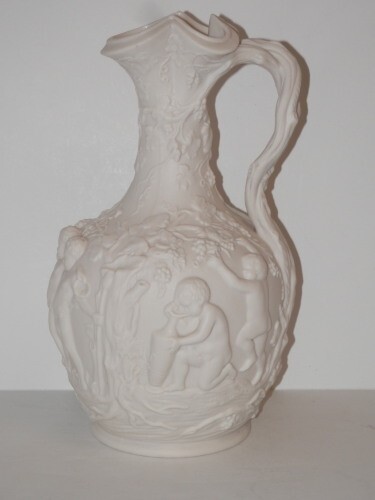 COPELAND 10 3/8″ TALL CIRCA 1850-1860 PARIAN JUG “THE VINTAGE” MINT! BUY IT NOW!