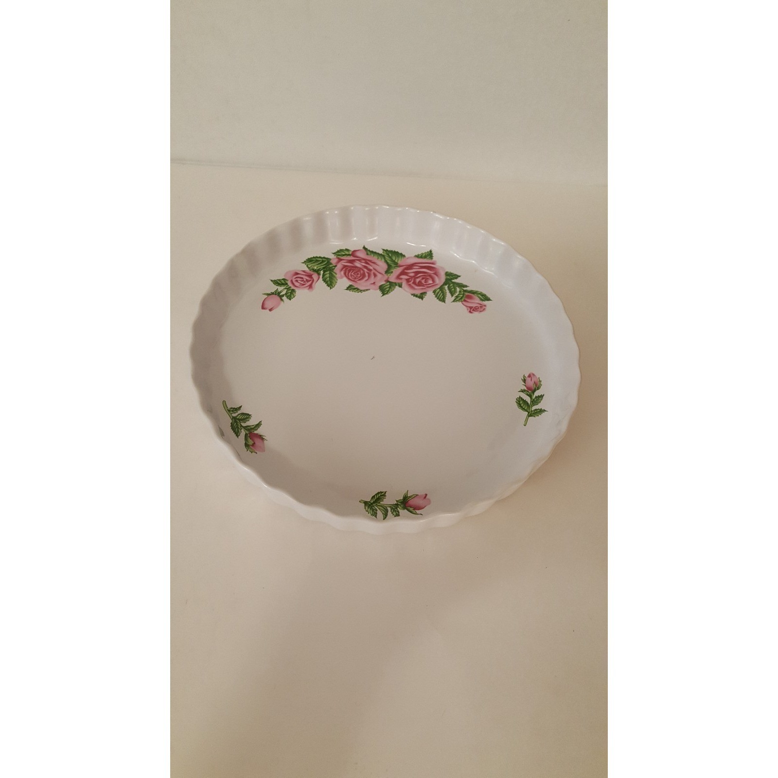 Christineholm Porcelain Flower Platter Backing Dish Scalloped 9.5″ Round