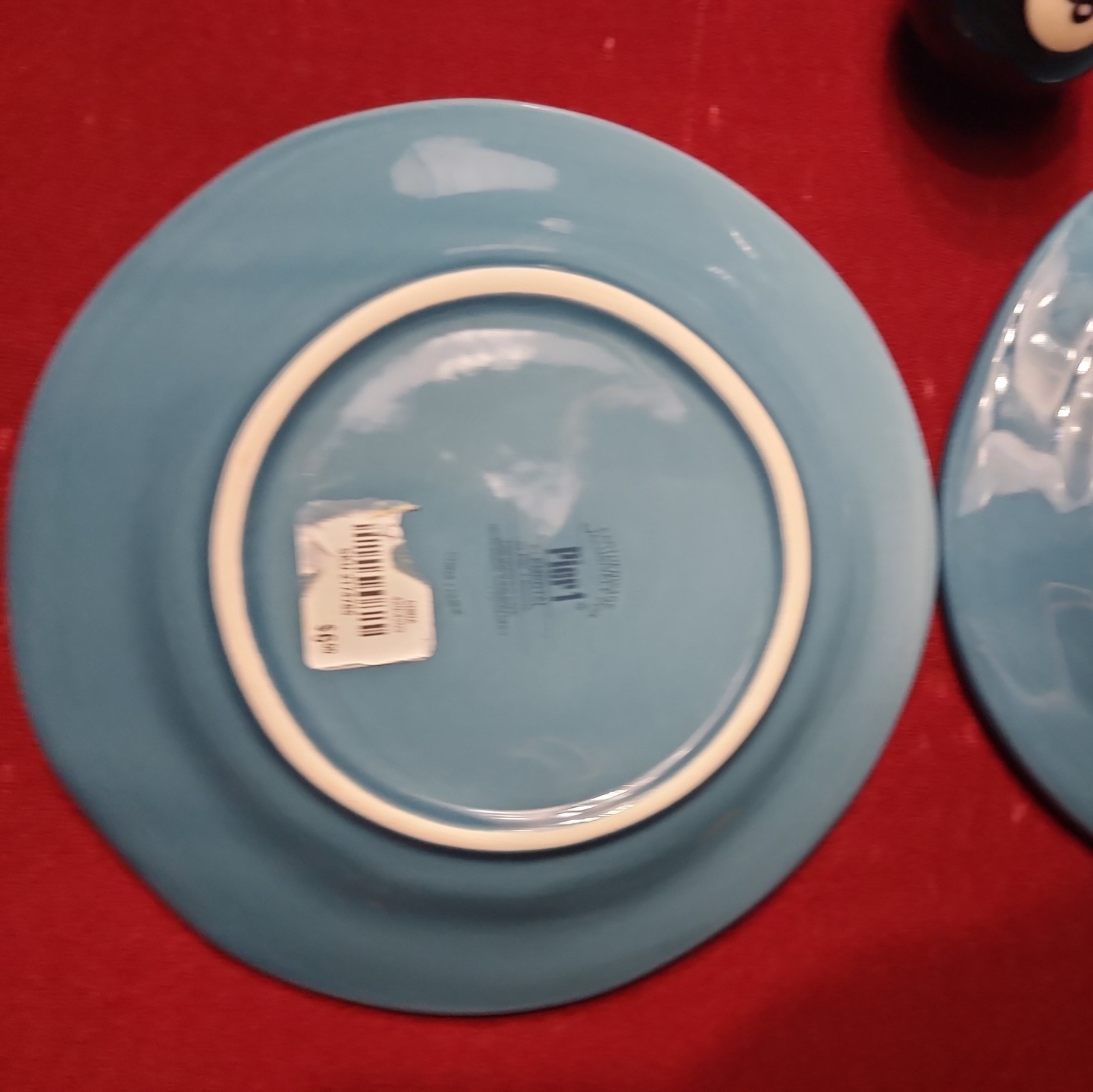 PIER 1 Stoneware ELEMENTAL 4 Salad Plates 8 25″ Smoke Blue RETIRED Asymmetrical