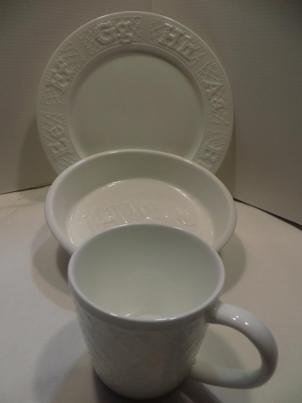 Ralph Lauren McKenzie Quilt Bone china 3P Child’s Children Dinnerware Set New