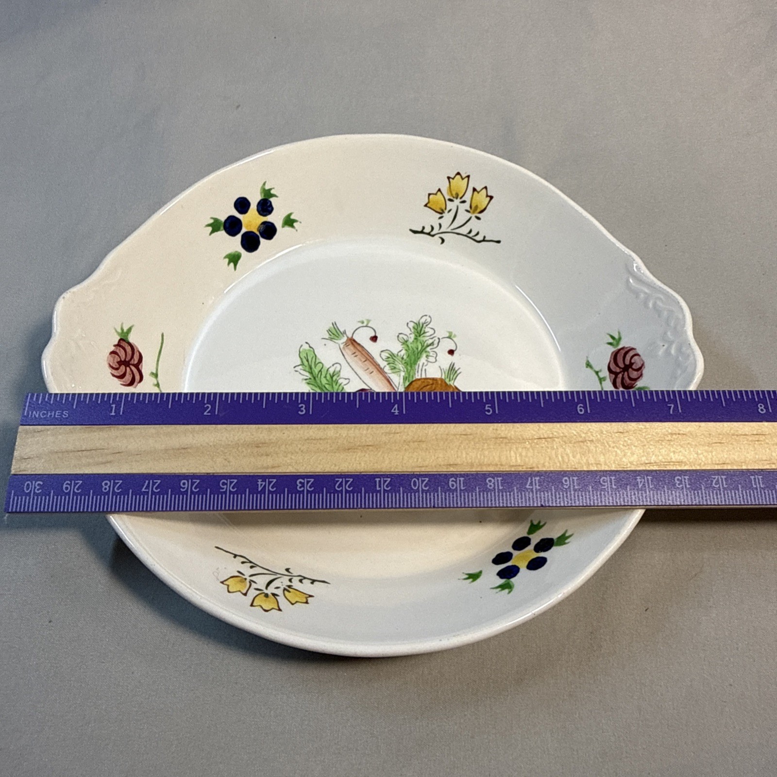 IDEAL IRONSTONE China Hand Painted Chase OVEN PROOF ROUND GRATIN DISH 6.5″