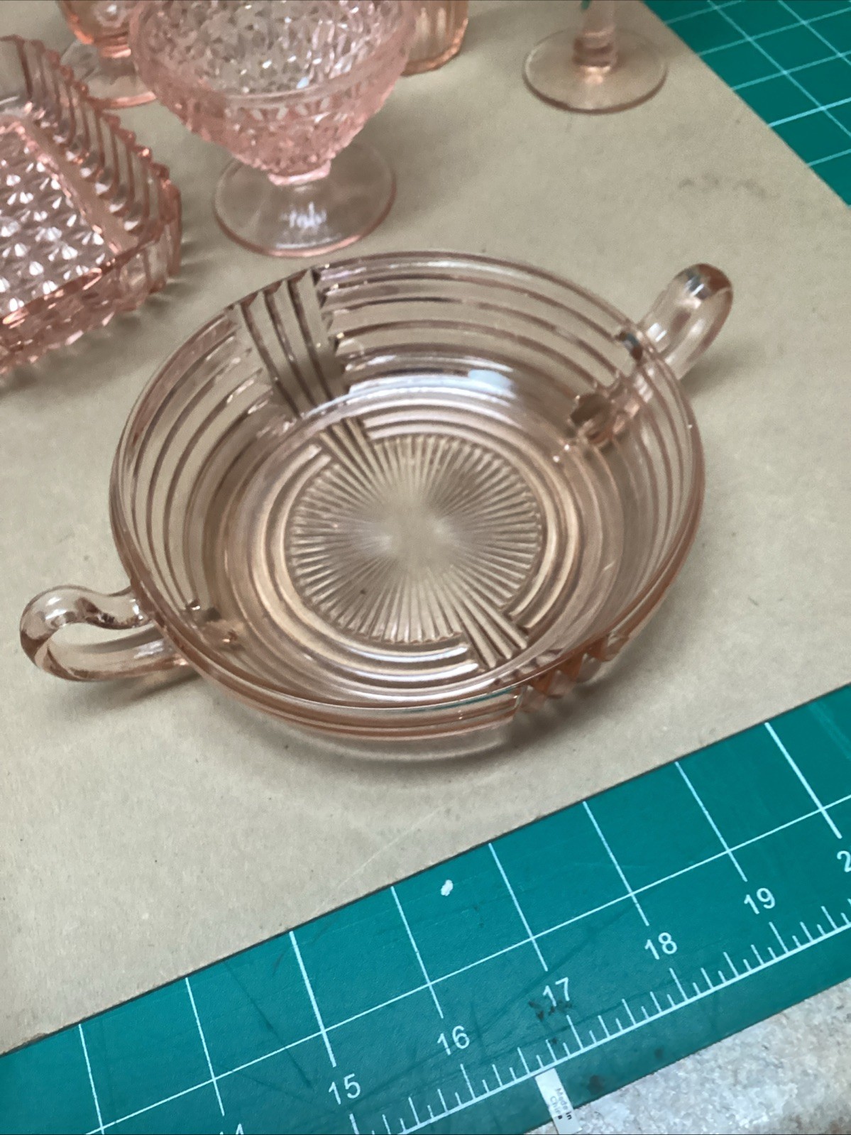Large Vintage Lot 25 Pieces Mixed Pink Depression Glass