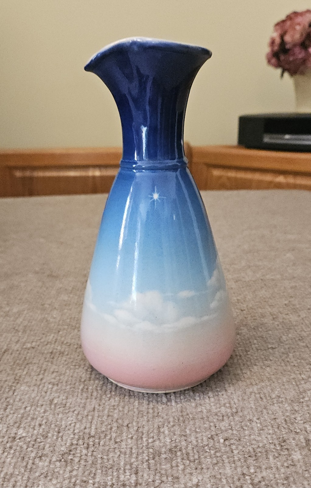 Pye In The Sky Pottery Pitcher Signed Shorba 1985 Dusk Marked Signed 9″