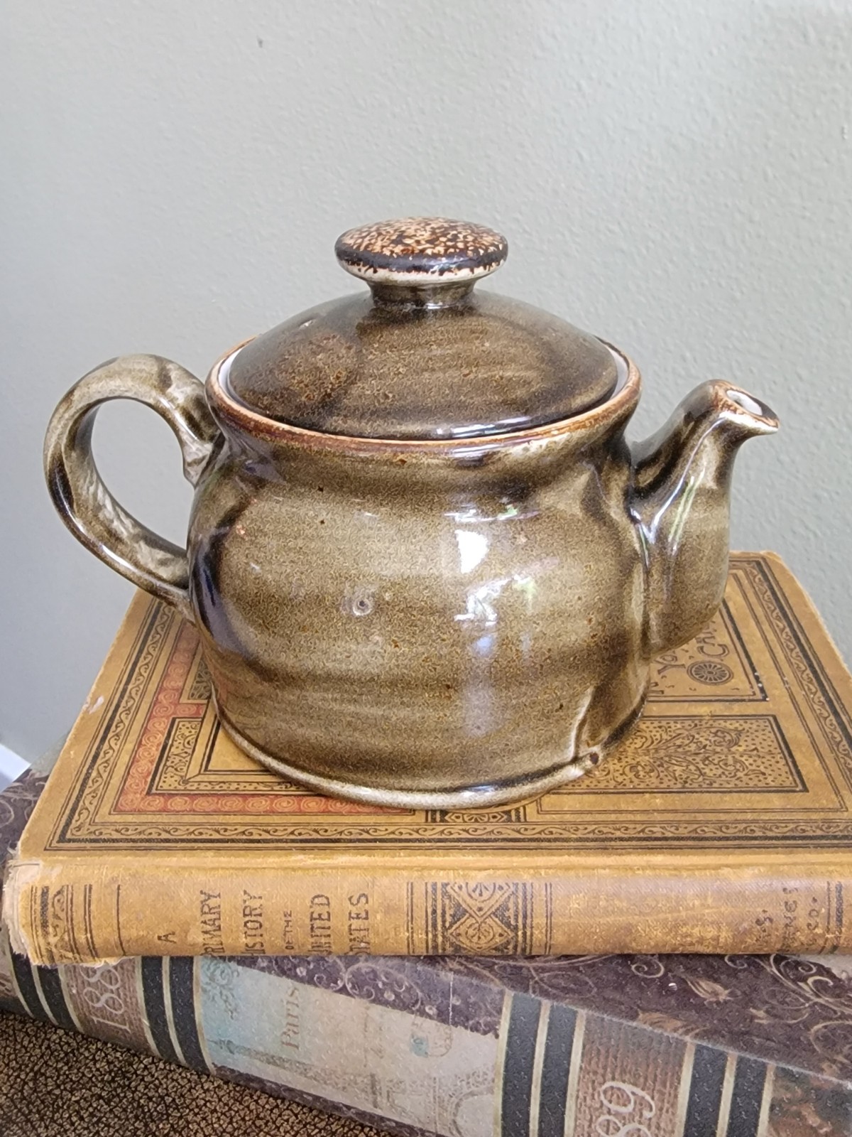 Steelite International Craft Olive Green Teapot Club 15 oz Handmade in England