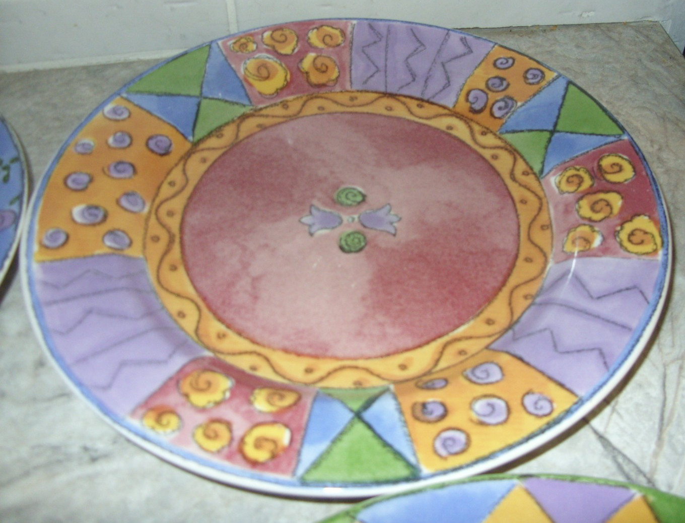 Sango Sweet Shoppe Sue Zipkin Set Of 4 Asst. Designs Salad Dessert Plates 7 7/8″