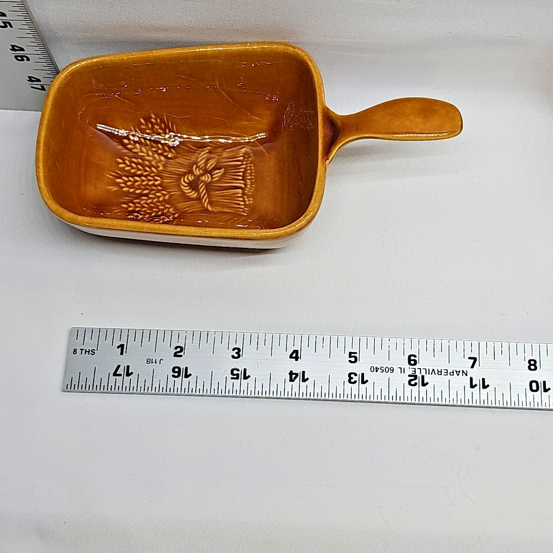 Franciscan BROWN WHEAT PATTERN Creamer and Sugar w/Lid & 2 Scoops CALIFORNIA