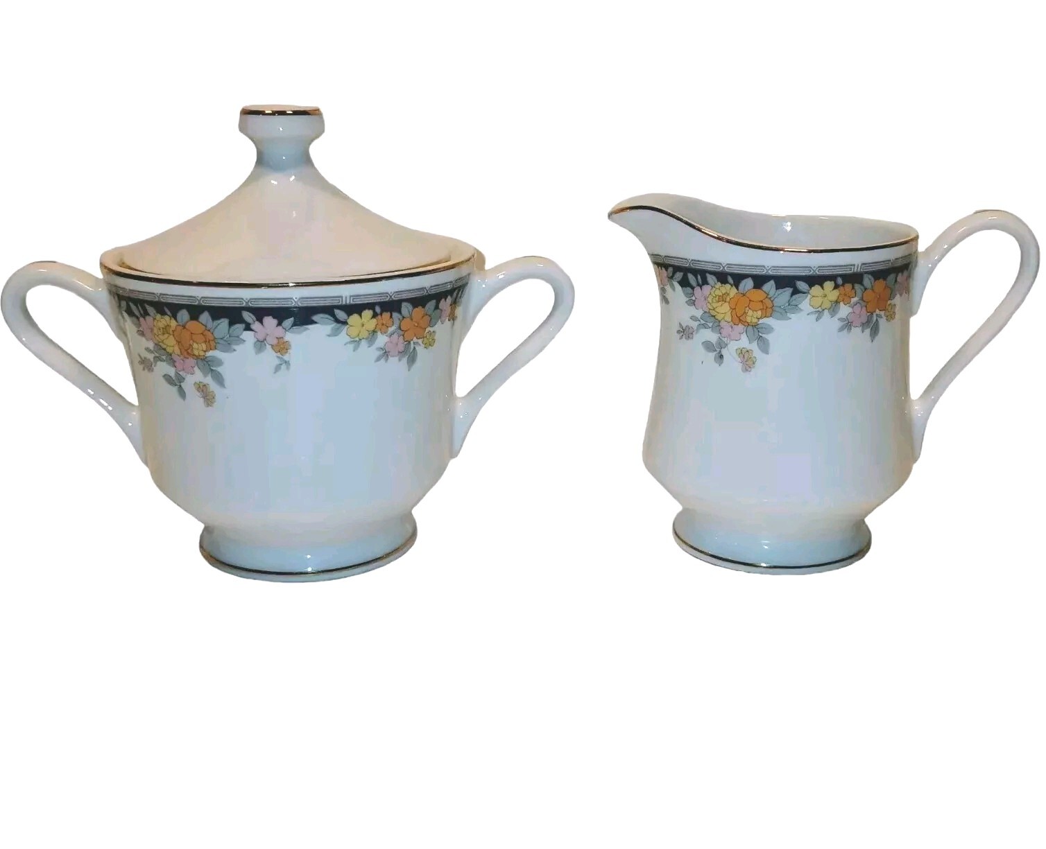 Epoch Elegant Dining Creamer & Sugar Set in Park Manor Pattern #6502