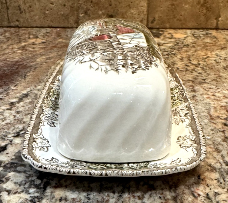 Johnson Brothers Friendly Village Butter Dish The Covered Bridge Vintage England