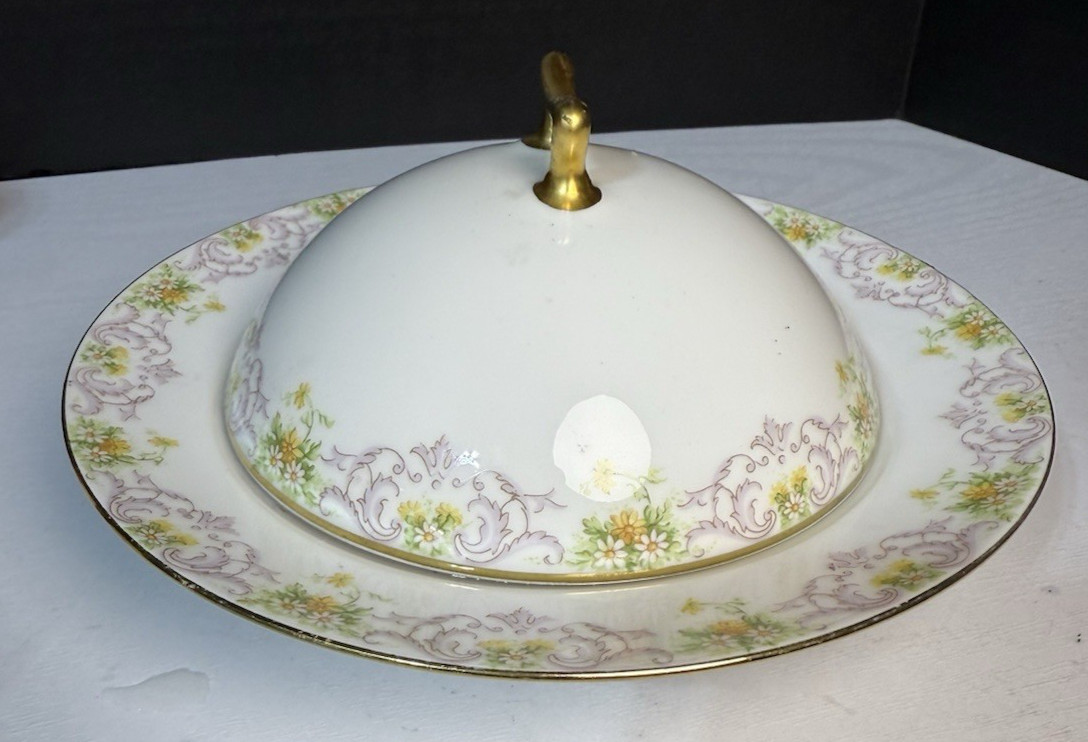 French Bawo Dotter Elite Works Limoges BWD647 Round Butter Lid And Strainer