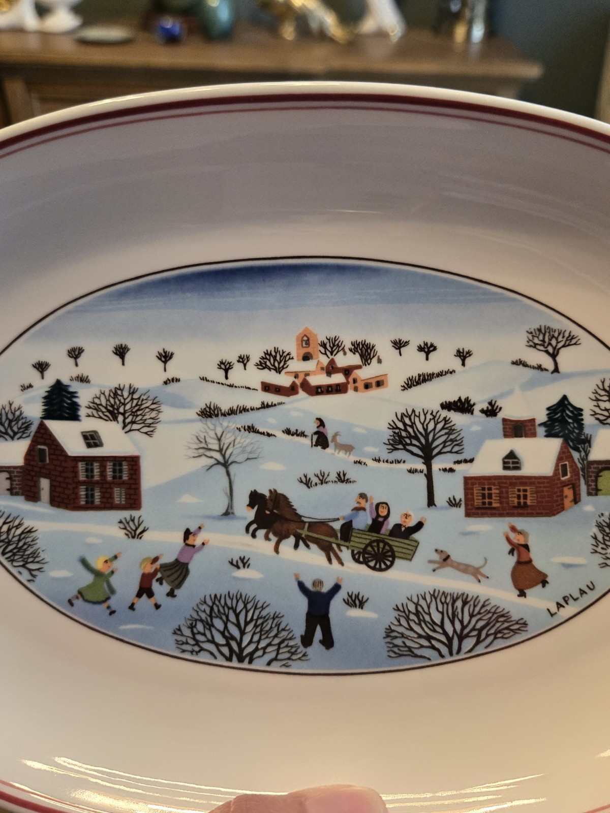 Villeroy & Boch Naif Laplau Christmas Platters Set of 3 Excellent Condition