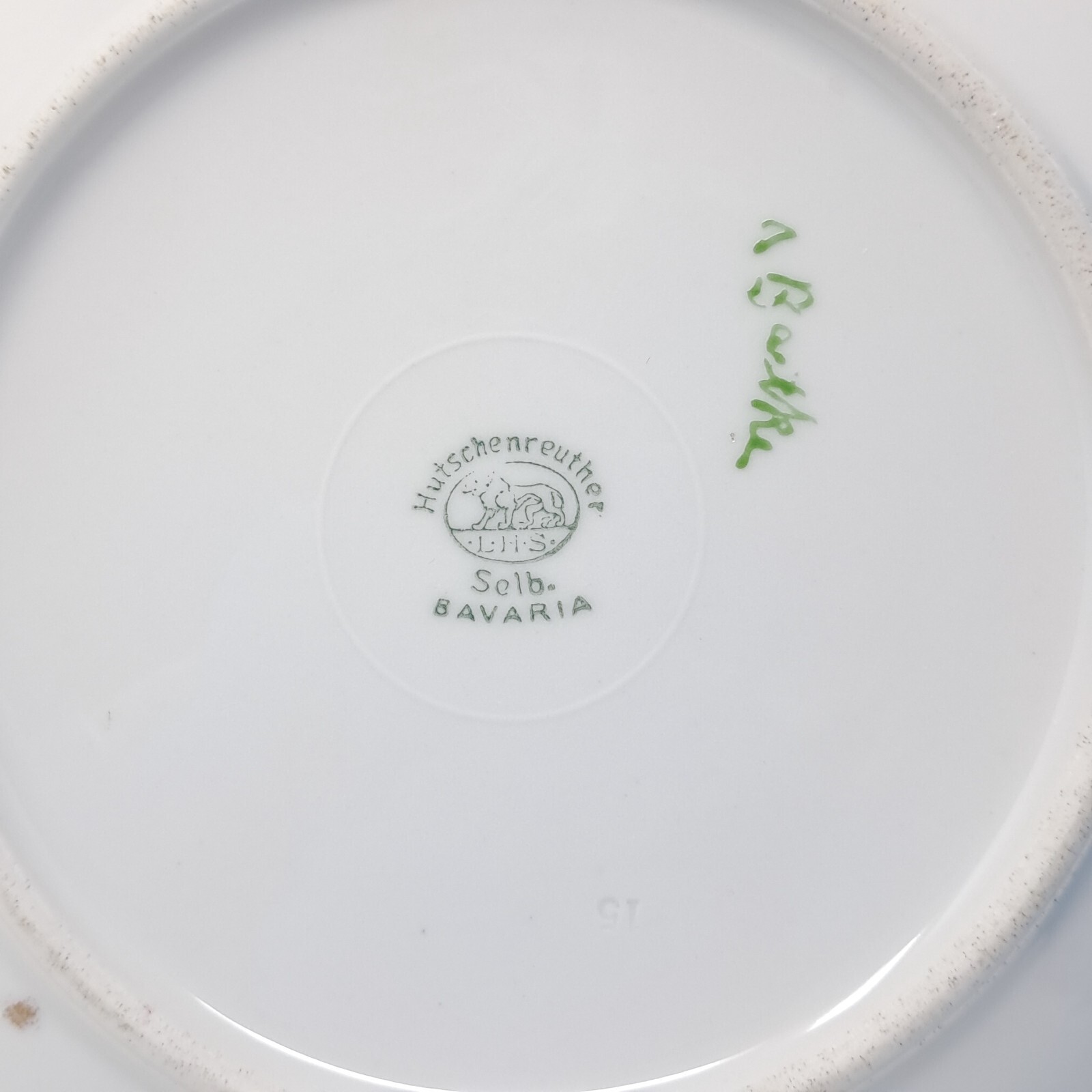 Hutschenreuther 6″ Porcelain Plates set of 6 handpainted florals lustre rim Selb
