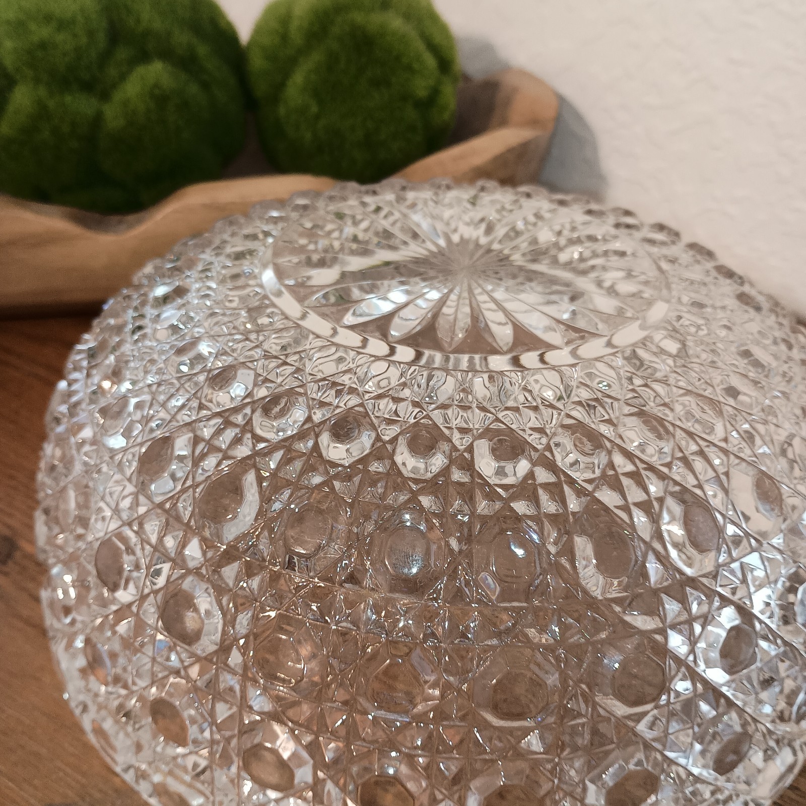 Federal Glass Windsor Clear 9 ¼” Serving Bowl Button And Cane Design Vintage