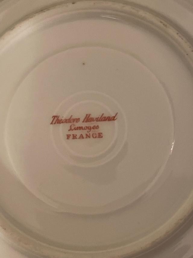 Haviland Limoges Pink Rose, Medallions-Flower Garland, Gilded Demitasse Saucer