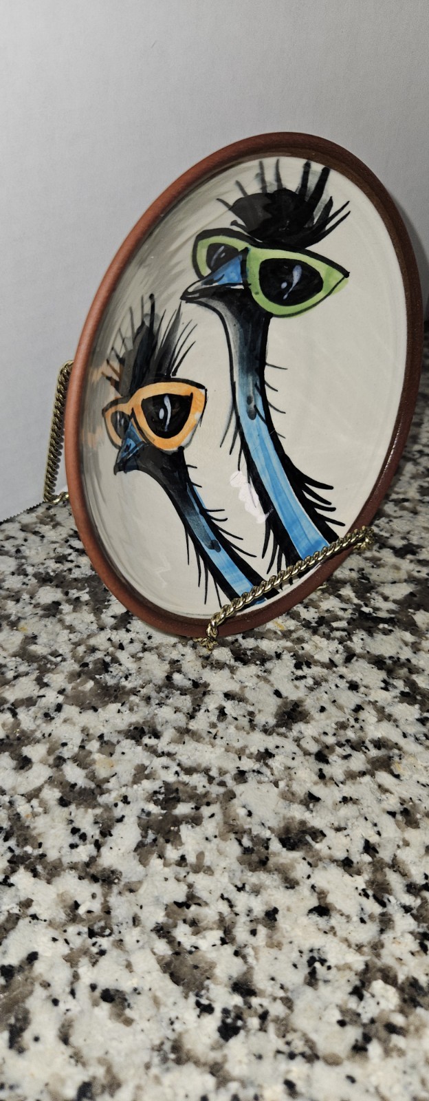 VTG Wendy Binks Signed Hand Painted Terracotta Bowl Beautiful Condition 5¾ In