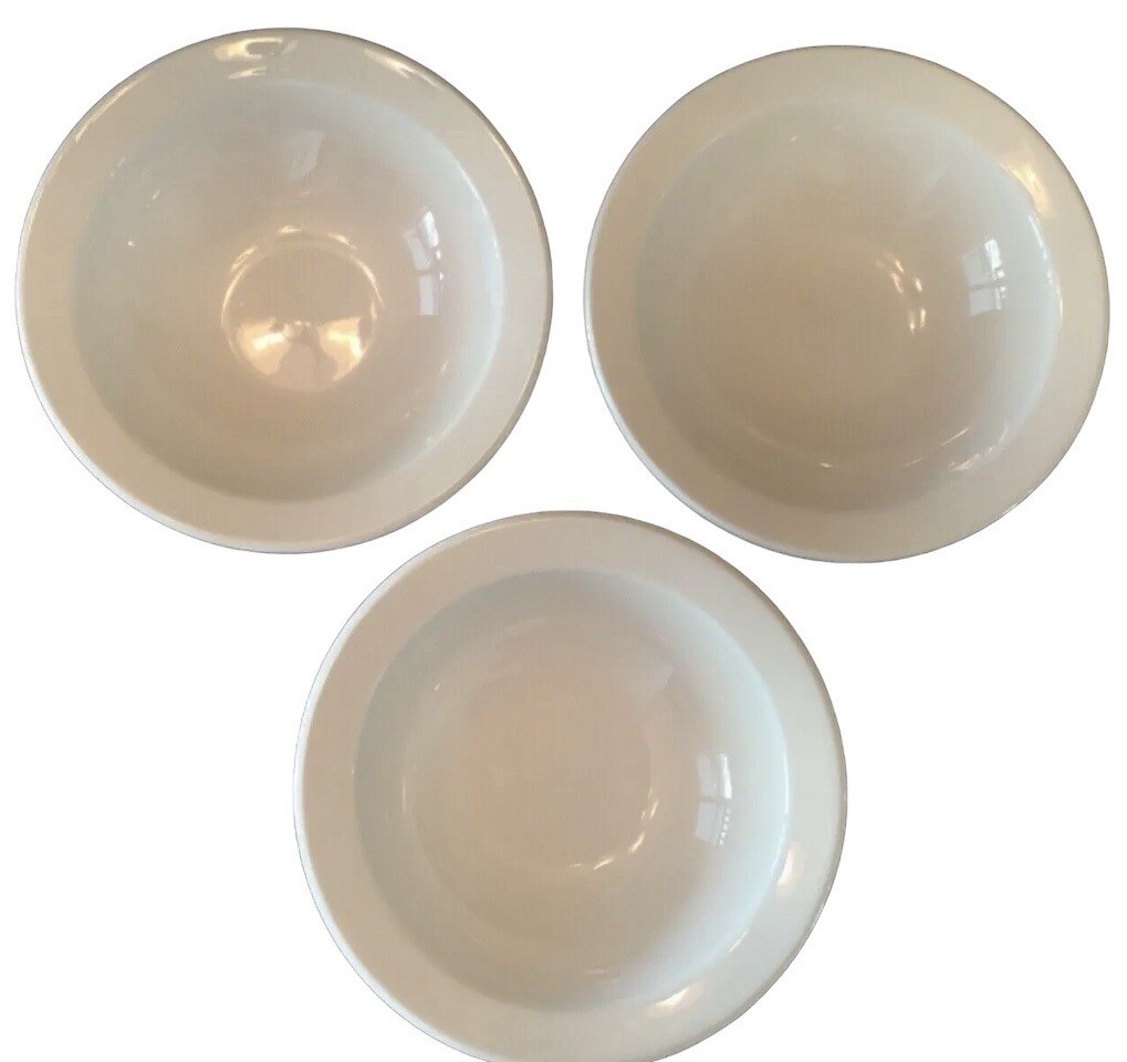 Lot Of 3 SYSCO Restaurant Ware Bowls Off-White 6-1/4” Cereal 9486788 Free Ship