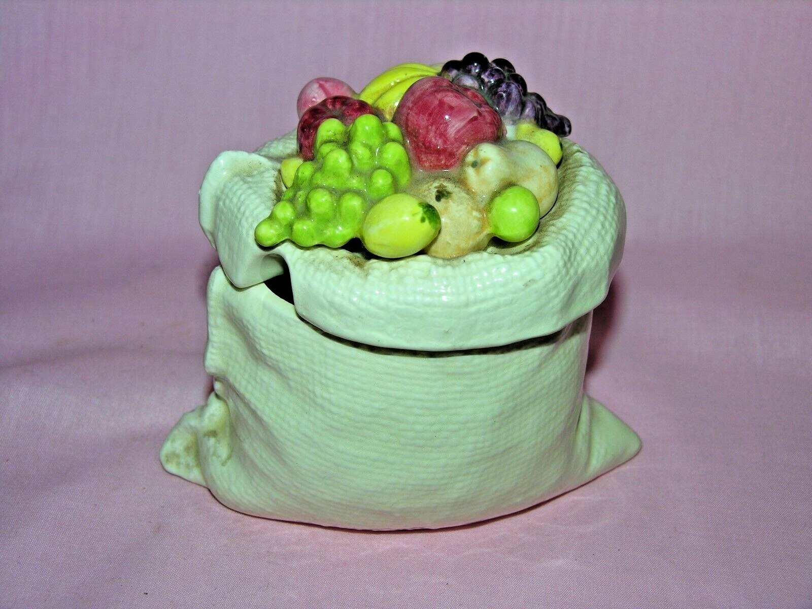 Vintage Lefton “Homemade” Lidded Jam Pot #3906 Ceramic Fruit Jar No Spoon