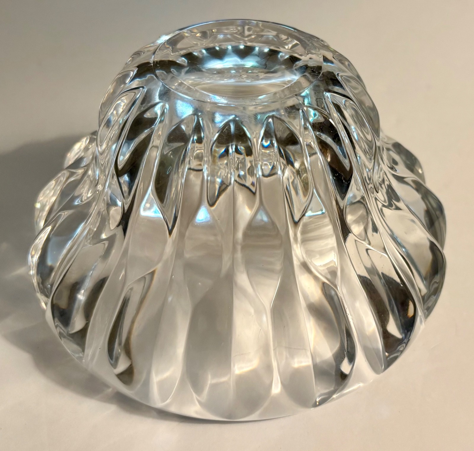 Mikasa 5″ Lead Crystal Bowl Thick Scalloped Glass Beautiful!