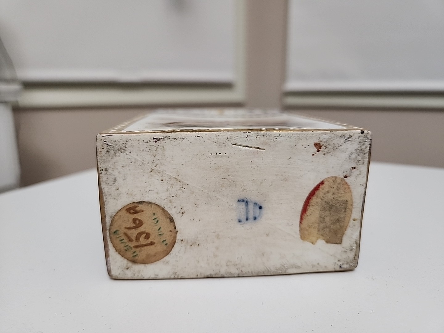 Antique Porcelain Tea Caddy c. 1790–1820 Hand Painted Putti Neoclassical Contine