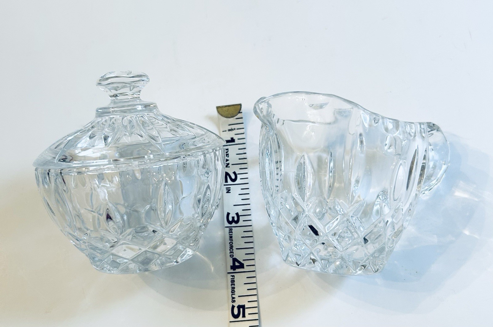 Vintage Gorham Crystal Glass Sugar Bowl and Creamer with Lid Germany VGUC