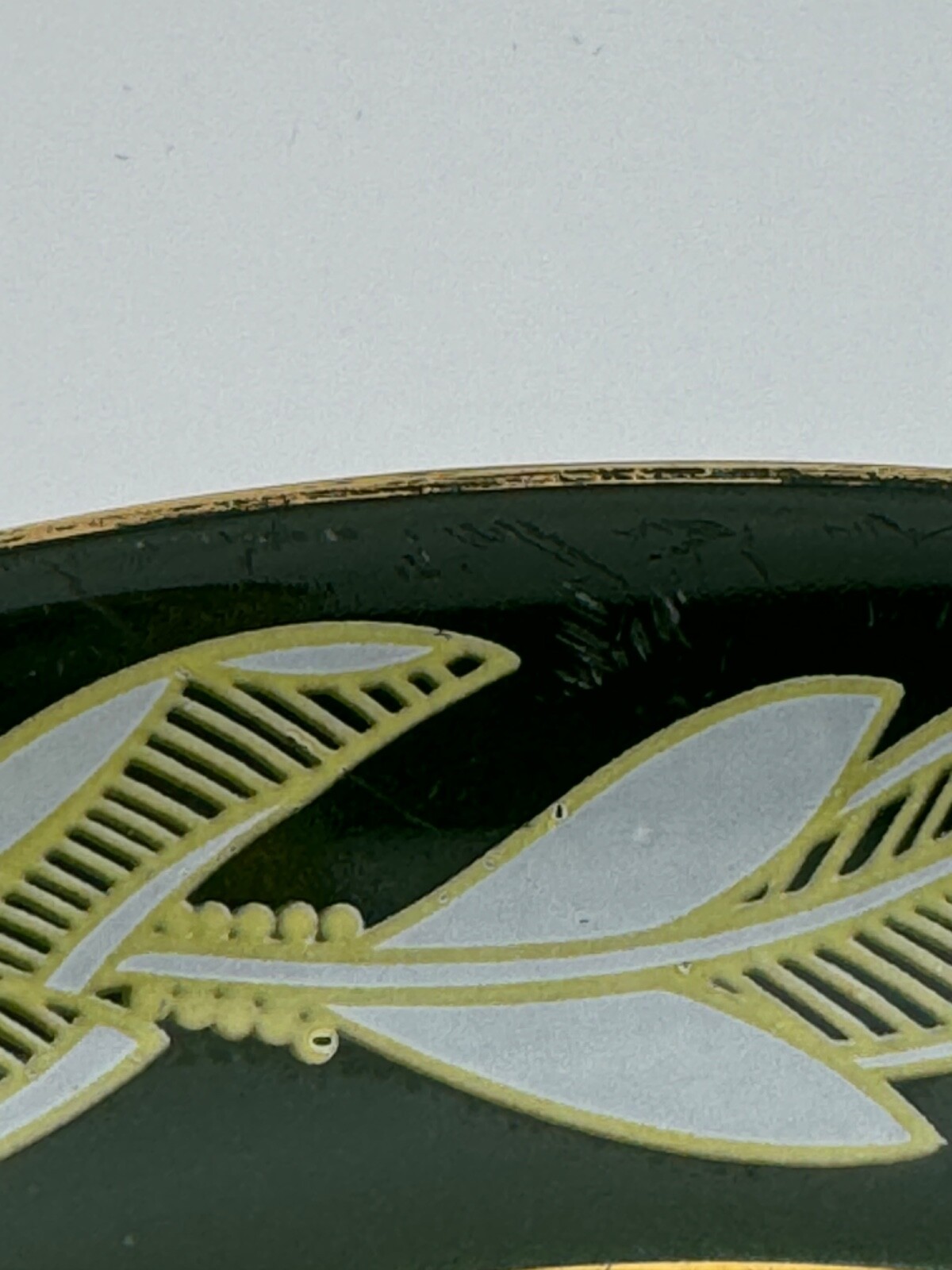 Coronet by Salem 23k Gold trim Platter Plate Green Leaf 53u