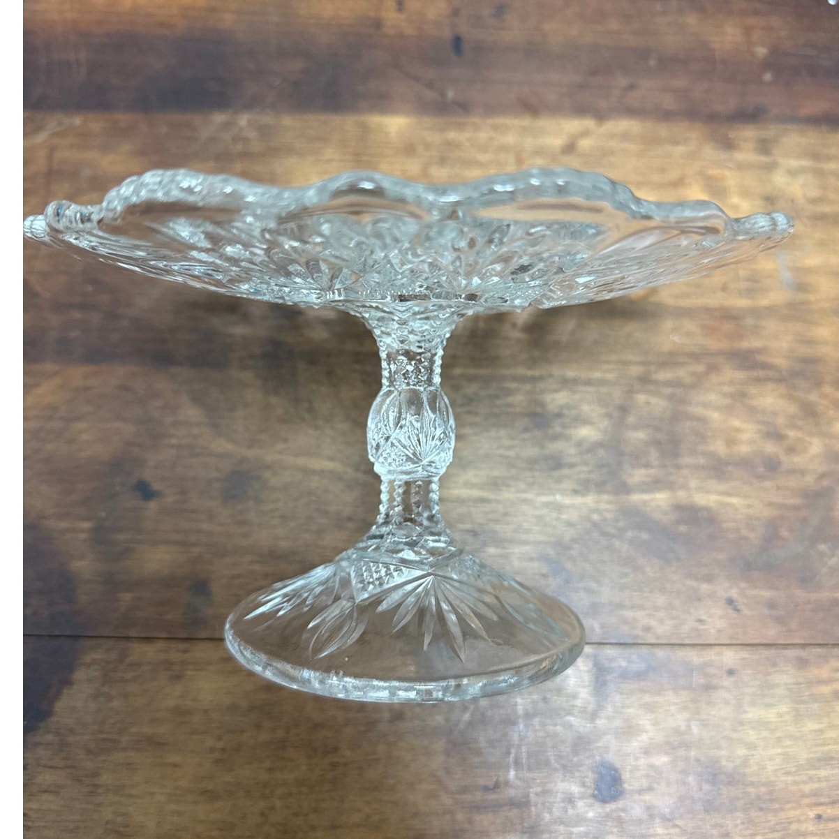 Antique Early American Pattern Glass (EAPG) Cake Stand Plate Bryce Higbee & Co.