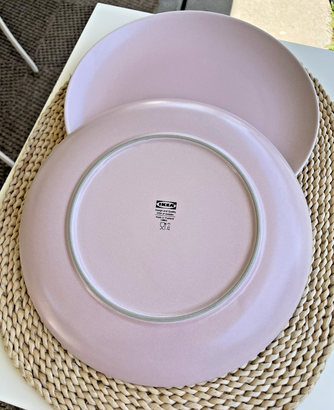 2 IKEA Dinera Pink Blush Matte Dinner Plates Stoneware 10866 PreOwned 10-1/4″
