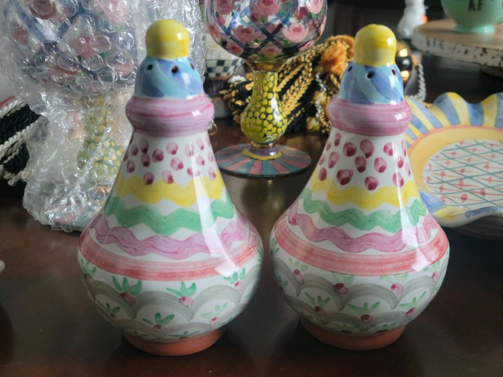 Mackenzie Childs Taylor Salt Pepper Shaker And Creamer 2018 Ceramic 3 Pieces