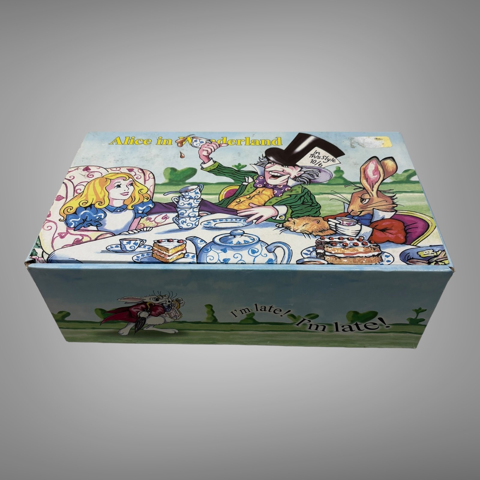 New 2010 Paul Cardew Alice in Wonderland Cafe Teacup & Saucers Set of 2 England