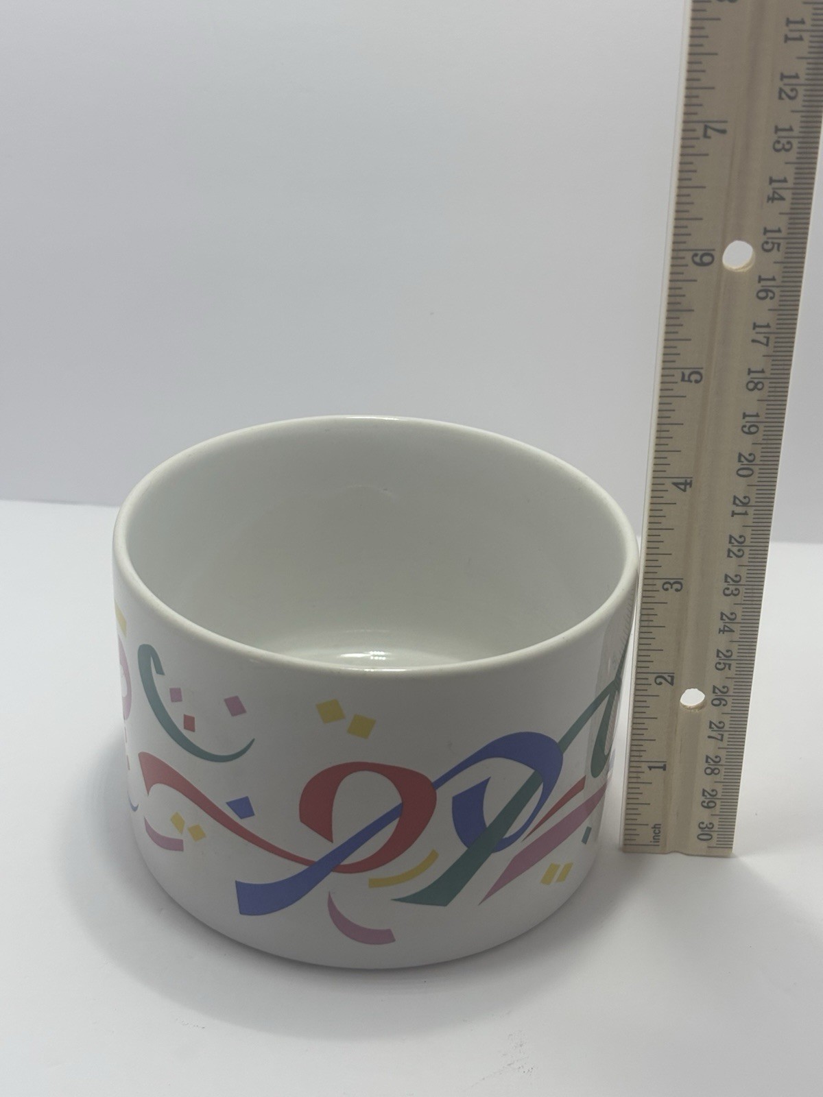 Vintage FTD Ceramic Bowl Ribbons and Confetti
