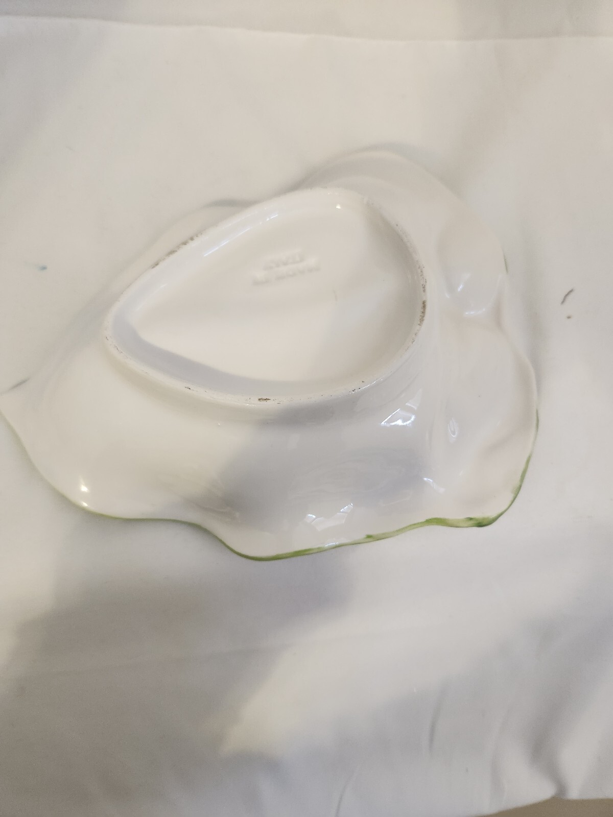 Italian Ceramic Dish Calla Lily Leaf Majolica Syle Vintage See Last Picture