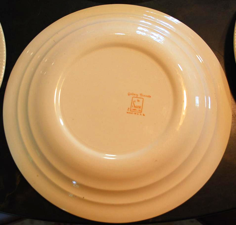 Vintage Set 6 GODEY PRINTS Luncheon Plates 9.25″ Ribbed SALEM CHINA 3 Designs