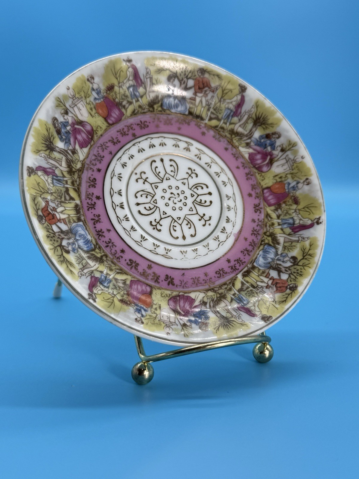VINTAGE Royal Vienna Saucer 1455 Courting Scene Porcelain Decorative Dish!