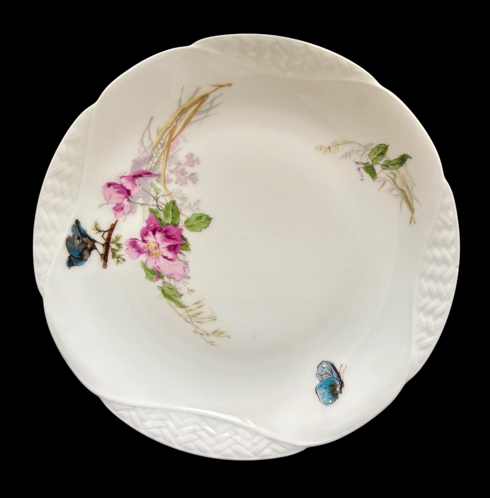 Vintage Haviland Limoges H & Co Meadow Visitors 7.5” Luncheon Plates Excellent