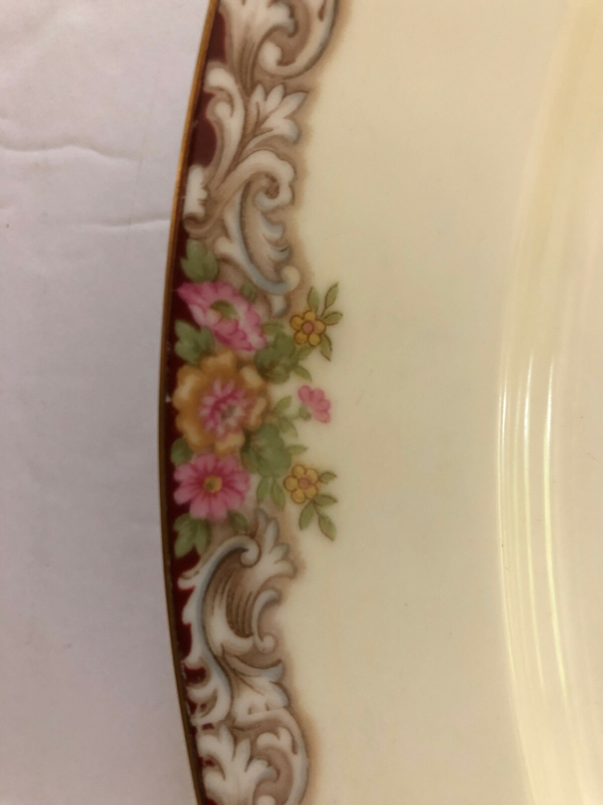 Noritake China Harmony 3906 Gold Trim Floral Border – 11″ OVAL SERVING PLATTER