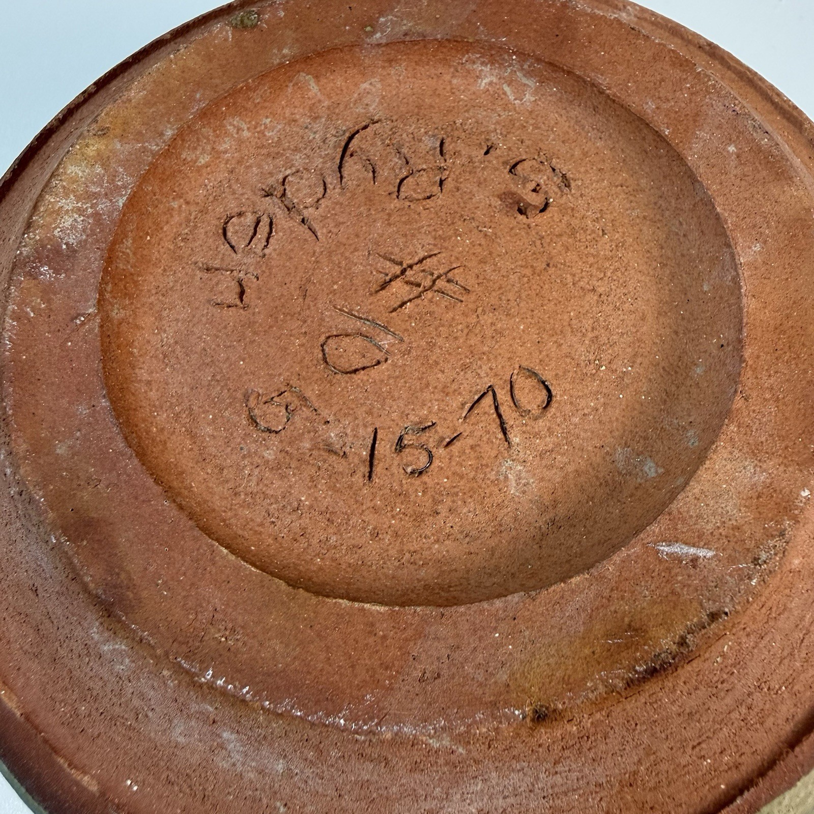 Vintage Signed Studio Pottery Bowl S. Ryder Dated 1970 Hand Thrown Stoneware