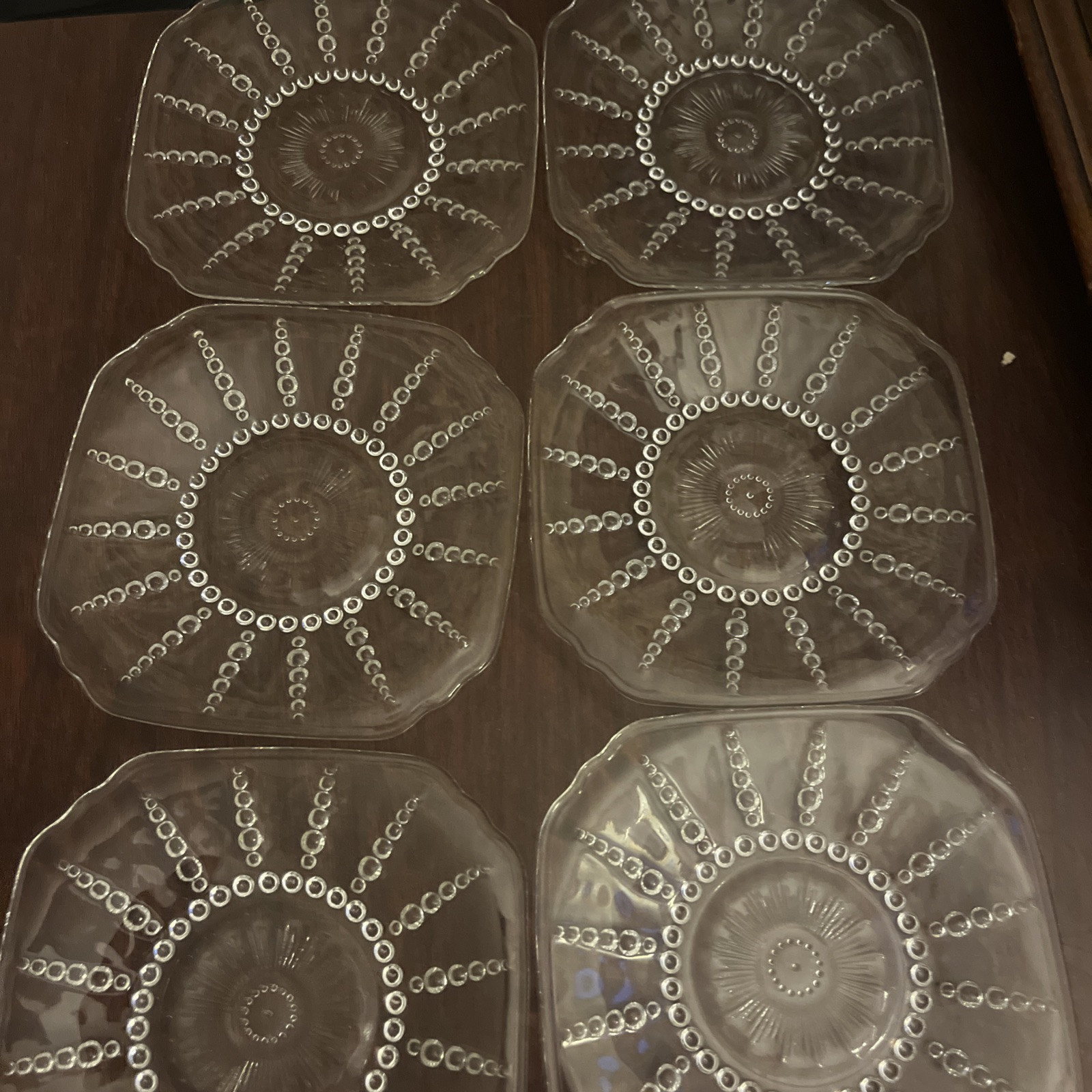 Columbia Depression Bread & Butter Plate Set(6) By Federal Glass 1938