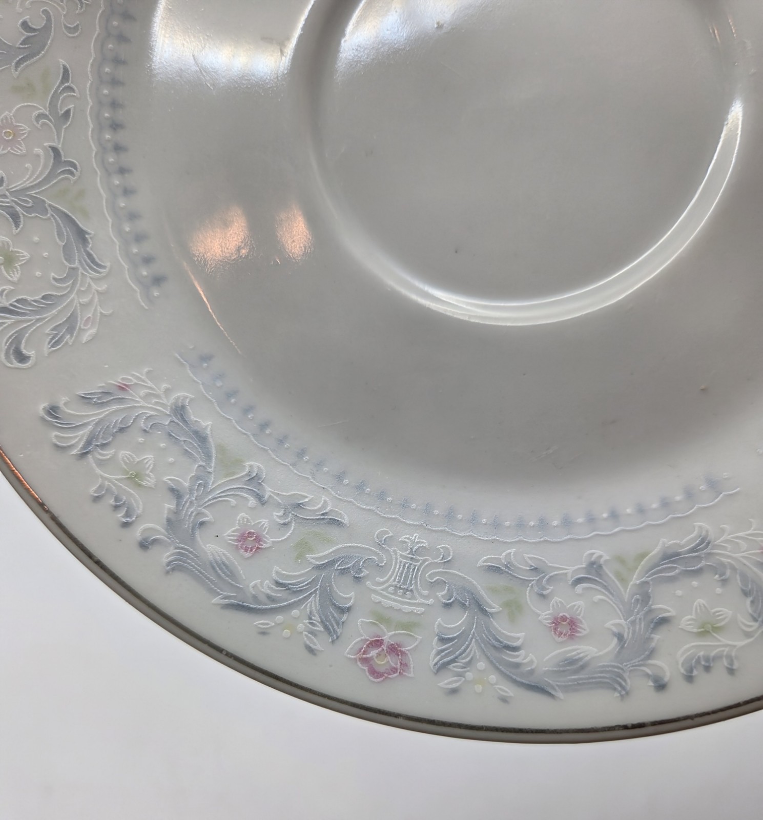 FTD Fine China Porcelain Cup and Saucer Pink Blue
