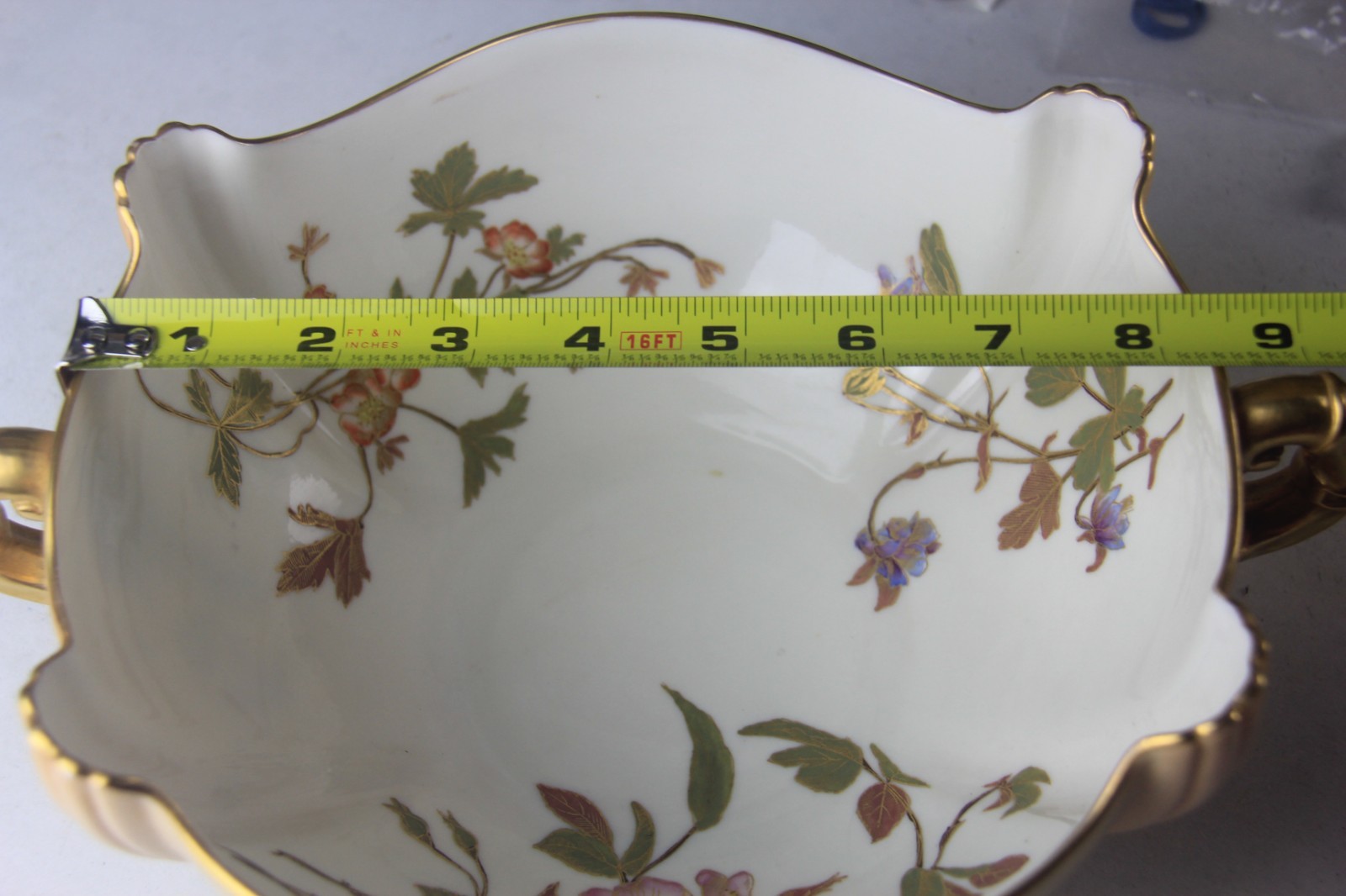 Antique Royal Worcester Large Blush Ivory Double Handled Centerpiece Bowl 1435