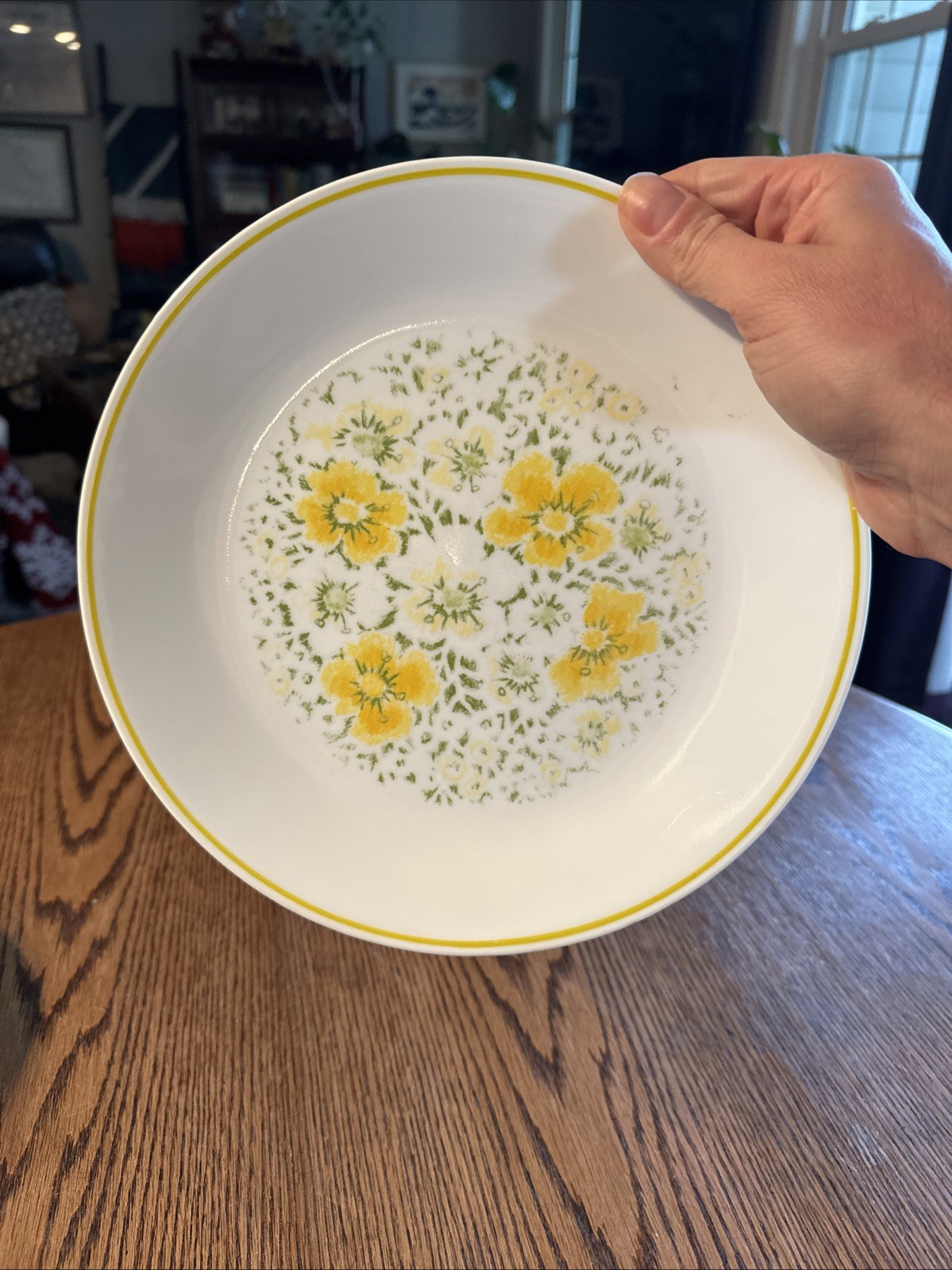 Corelle April Showers Yellow Flowers 10.25” Dinner Plates Corning Vintage