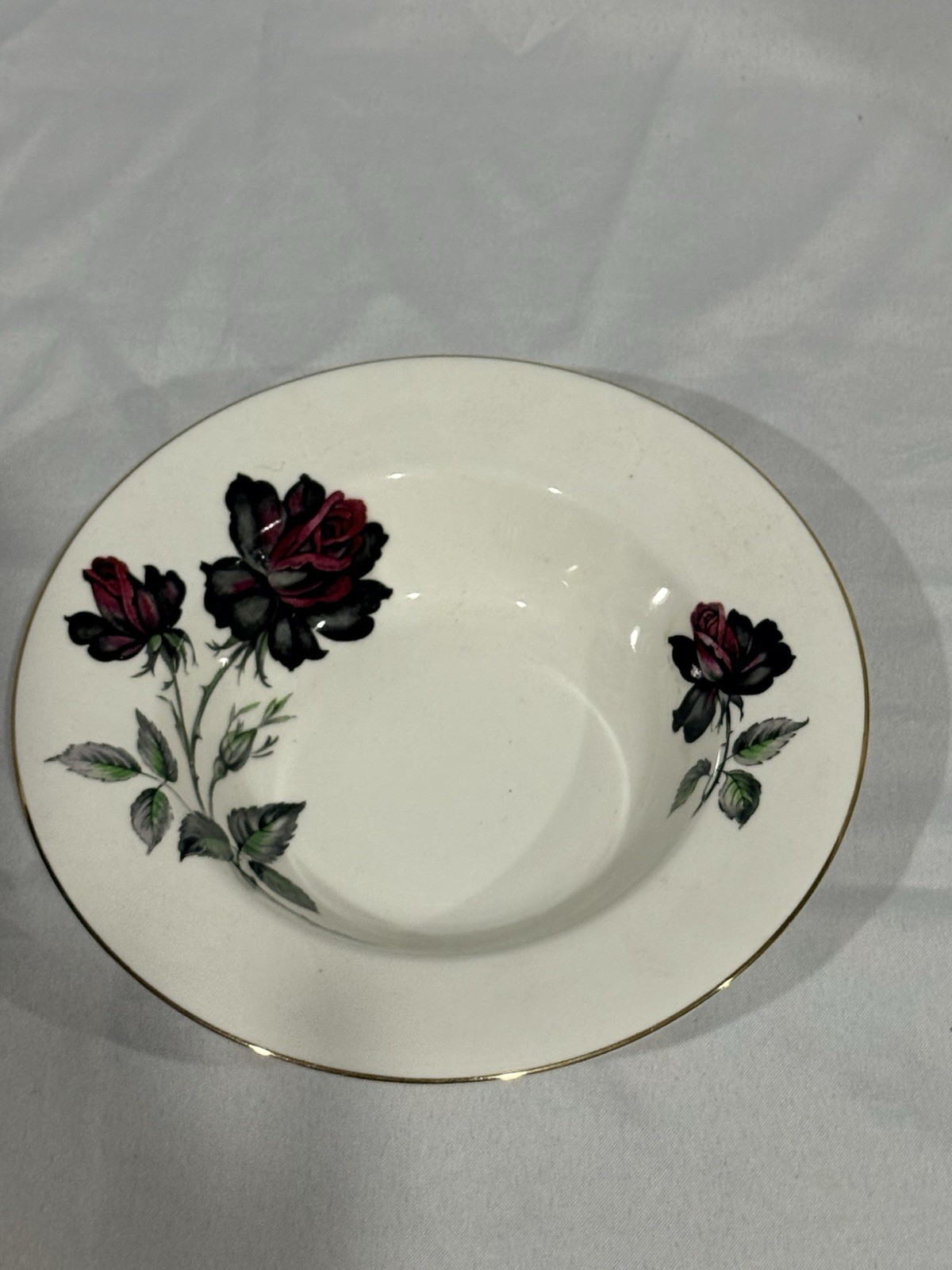 Royal Albert Black Rose Fine Bone China England 8” Rim Soup Bowls – Set of 8
