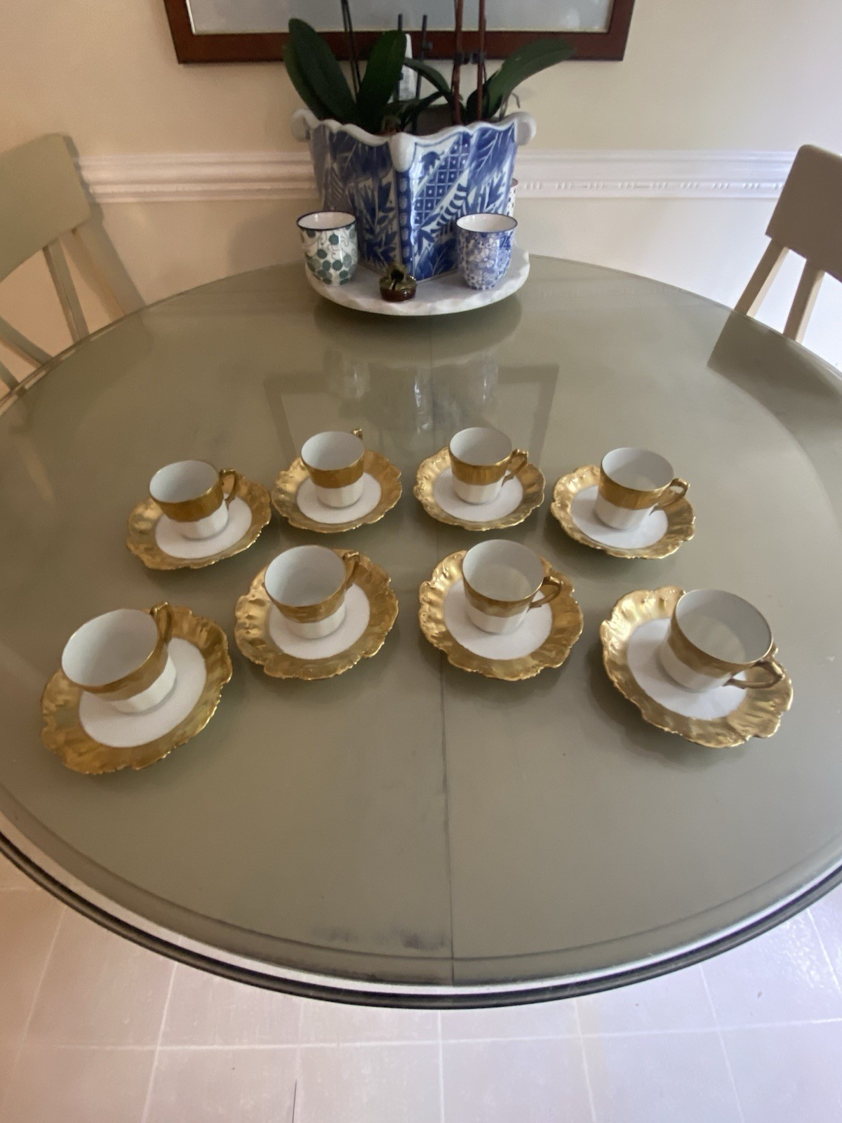 Vintage China Nathan Straus & Sons LS&S-Limoges FR Snowflake Pattern Gold Leaf