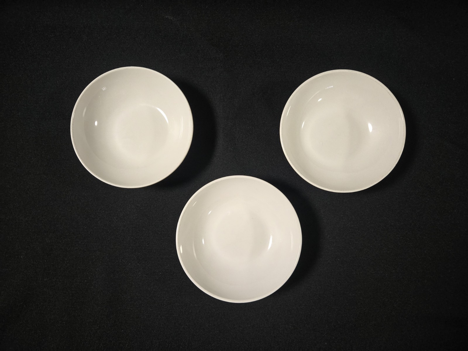 VTG Centura by Corning Set of 3 White Coupe Fruit Dessert Sauce 5 1/4″ Bowls