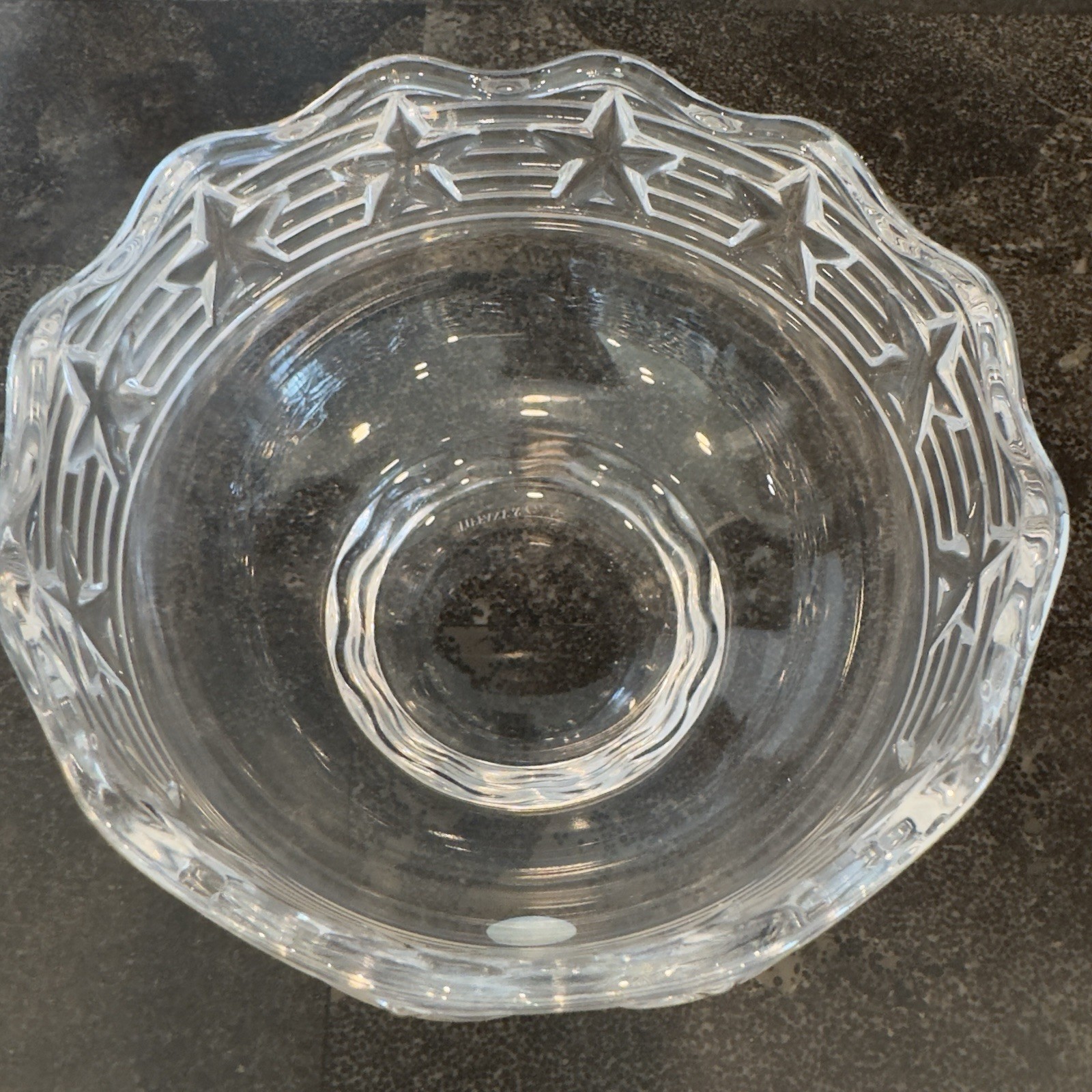 Tiffany & Co. Stars and Stripes Crystal Bowl Made In Germany 5×3 Inches Vintage