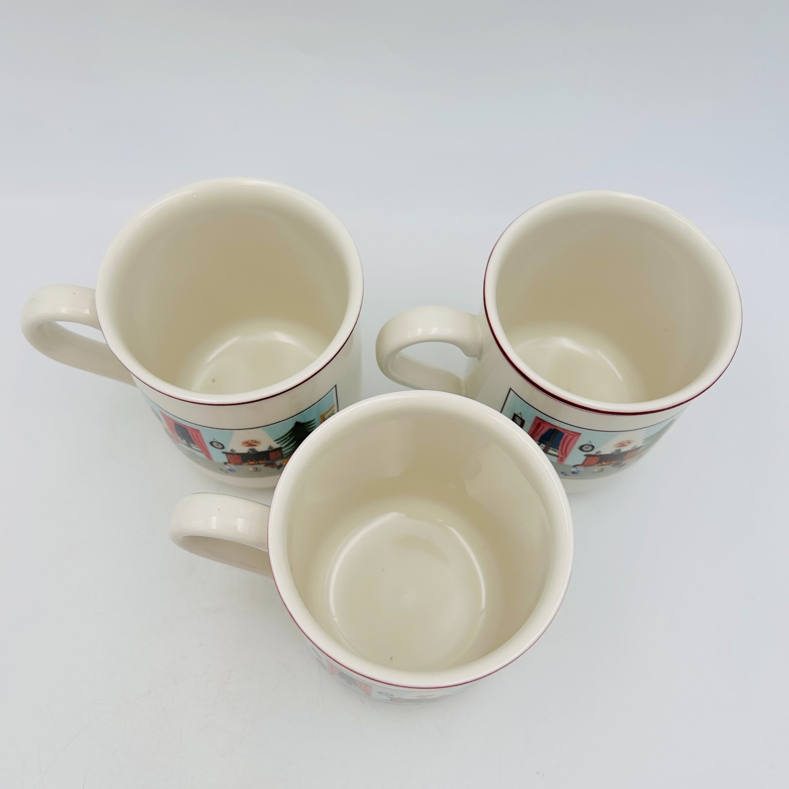 Villeroy & Boch Naif Christmas Mugs Set of 3 Germany Laplau Folk Art Holiday