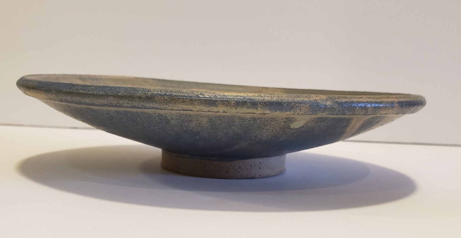 Pottery Plate Natural Blue Grey Brown Tones Has A Rough Texture Western Style