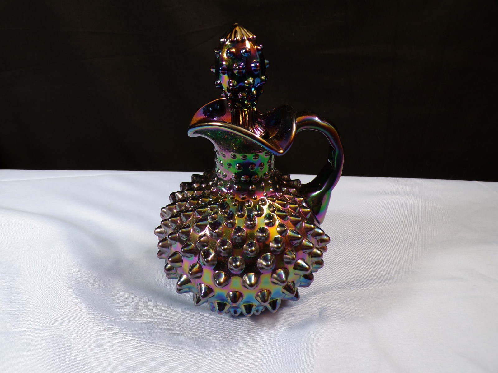 Limited Edition Fenton For Levay Amethyst Glass Hobnail Cruet w/ Stopper