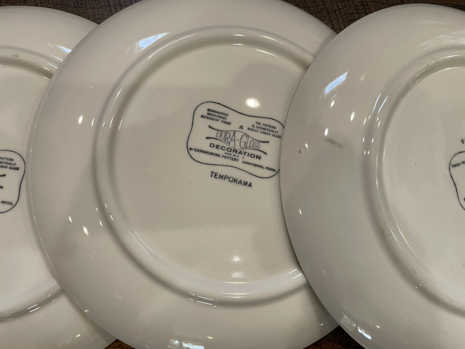 19 Dura-Gloss TEMPORAMA Atomic 5 Dinner Plates 3 Bread 4 Saucers 7 Cups BLUE